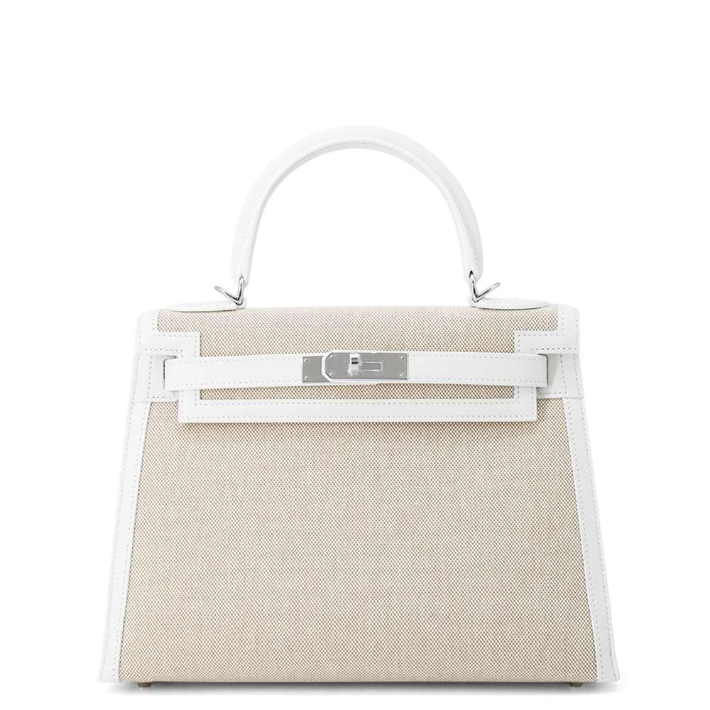 【決算セール開催中！】 エルメス ハンドバッグ ケリー28 外縫い ニューホワイト/エクリュ/シルバー金具 トワルアッシュ/スイフト W刻印 2wayショルダー エルメス ケリー エルメス バッグ エルメス レディース HERMES Kelly HERMES BAGのサムネイル