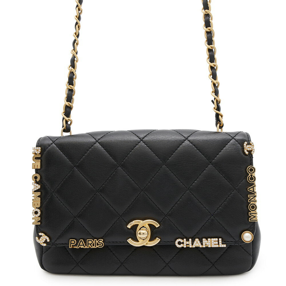 シャネル チェーンショルダーバッグ マトラッセ ココマーク ラインストーン パール ラムスキン AS3731 CHANEL 黒 【安心保証】 【中古】 シャネル バッグ シャネル レディース CHANEL BAGのサムネイル