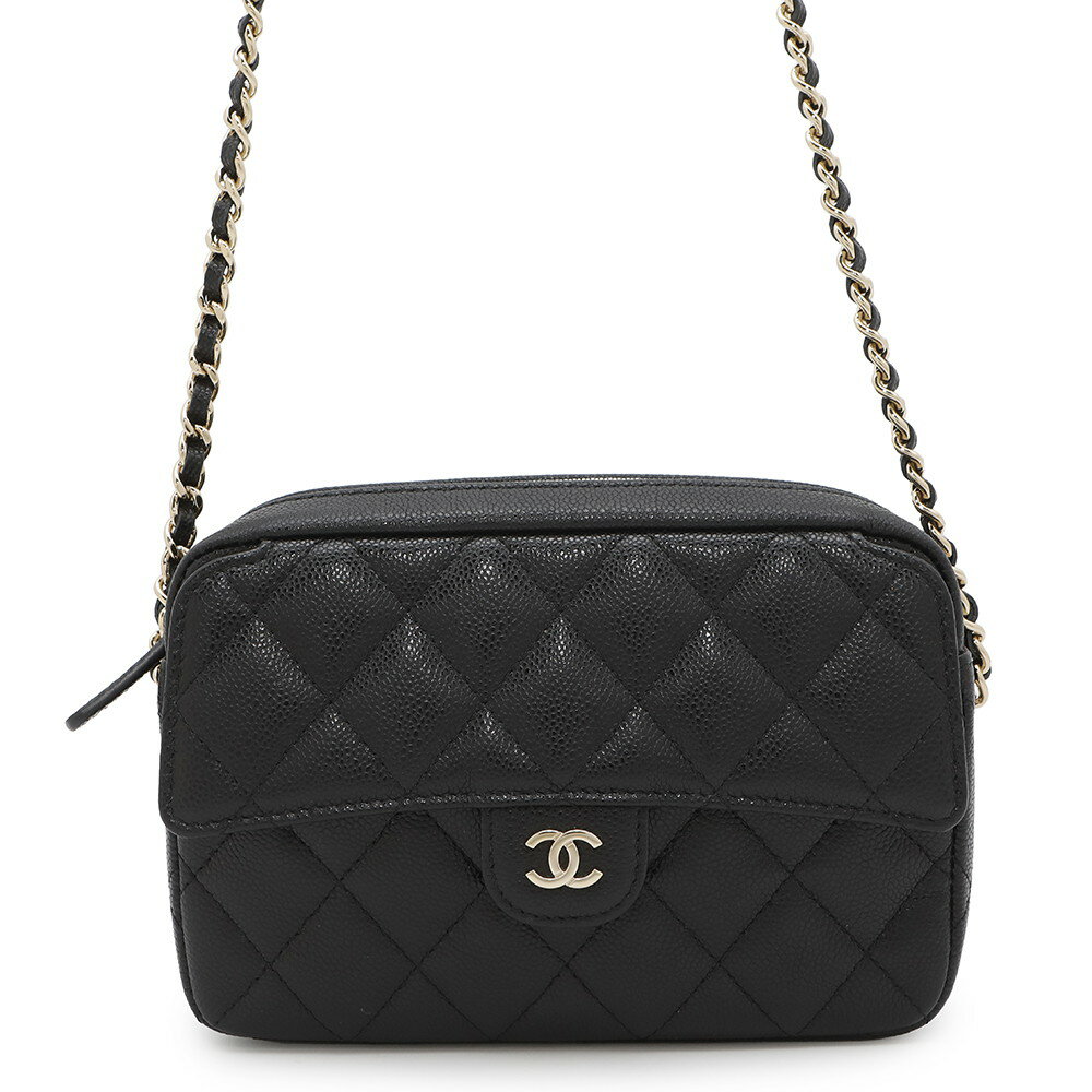 シャネル チェーンショルダーバッグ マトラッセ ココマーク クラシック チェーンクラッチ キャビアスキン AP4425 黒 【中古】 シャネル マトラッセ バッグ レディース CHANEL BAGのサムネイル