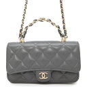 シャネル チェーンウォレット マトラッセ トップハンドル ココマーク ラムスキン CHANEL 財布 【安心保証】 【中古】 シャネル 財布 CHANEL WA...