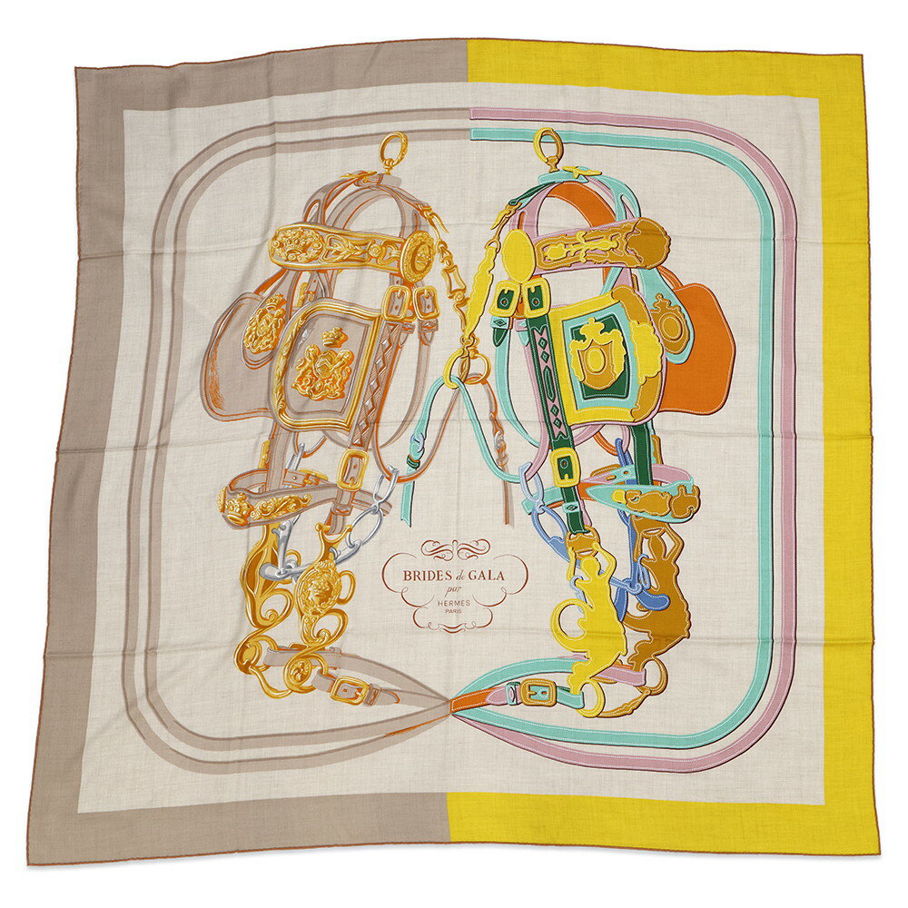 エルメス ストール カレ140 カレジェアン ブリッド・ドゥ・ガラ・アップリケ ピケ Brides de Gala HERMES スカーフ 【中古】 エルメス ストール エルメス カレ HERMES SCARF