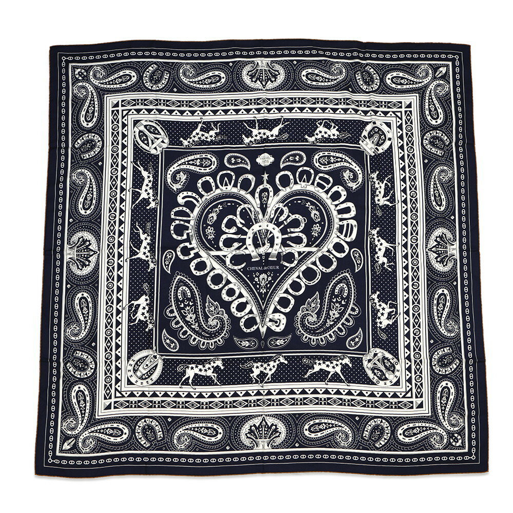 エルメス ストール カレ140 カレジェアン シュヴァル・ドゥ・クール・バンダナ CHEVAL DE COEUR BANDA 2025秋冬 エルメス スカーフ エルメス ストール HERMES SCARFのサムネイル