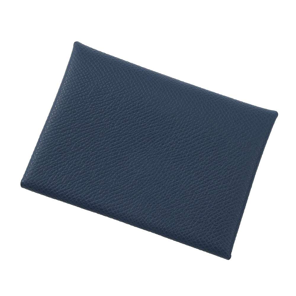 エルメス コインケース カルヴィ デュオ ディープブルー/シルバー金具 エプソン W刻印 エルメス コインケース HERMES WALLET