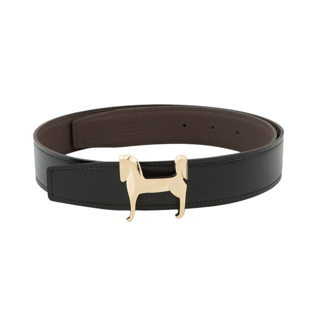 【★決算SALE開催中】エルメス ベルト パナッシュ ブラック/ショコラ/ゴールド金具 ボックスカーフ/トゴ W刻印 サイズ75 メンズ 黒 【中古】 エルメス ベルト エルメス メンズ HERMES