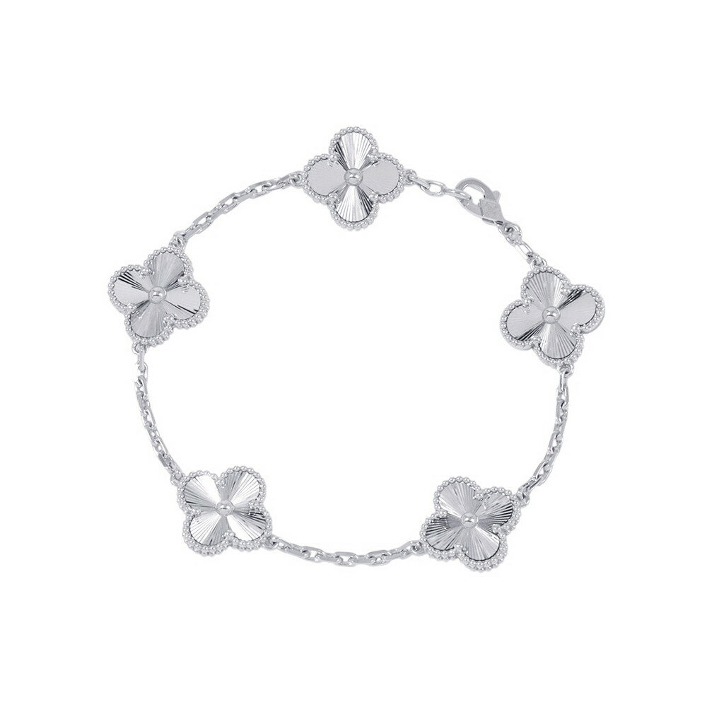 ヴァンクリーフ＆アーペル ブレスレット ヴィンテージ アルハンブラ ブレスレット 5モチーフ ギヨシェ K18WG VCARP9XE00 ヴァンクリーフ&アーペル アルハンブラ ギヨシェ Van Cleef & Arpels ヴァンクリ ホワイトゴールド 新品のサムネイル