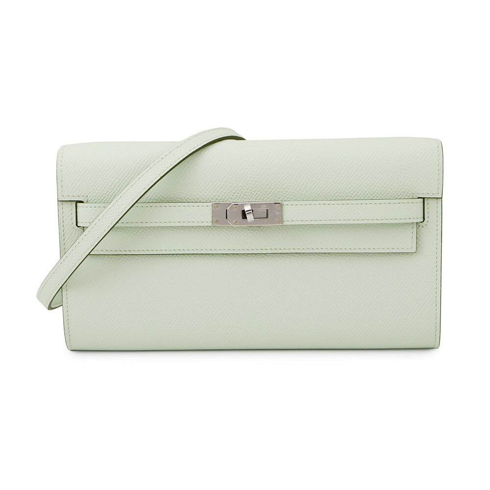 エルメス ケリーウォレット ロング トゥーゴー ヴェールペパーミント/シルバー金具 エプソン K刻印 【..