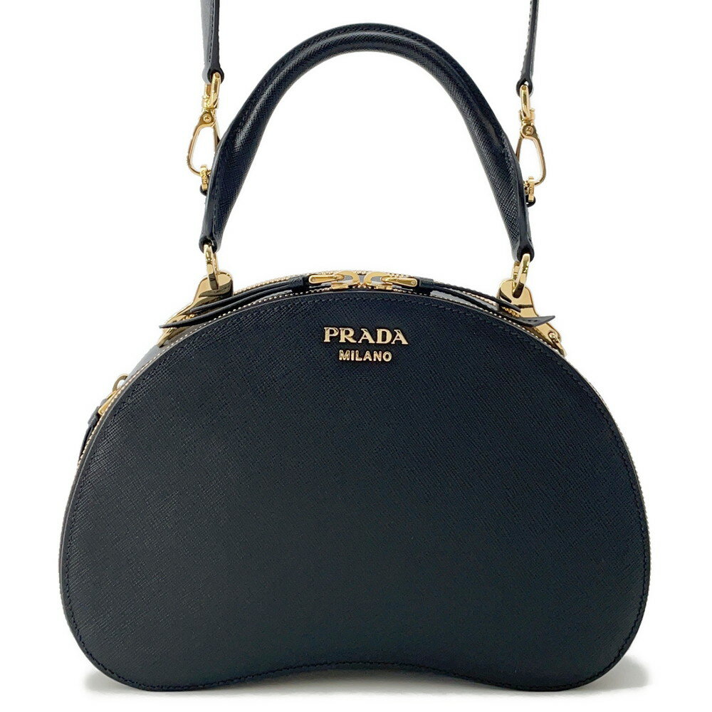 プラダ ハンドバッグ シドニー サフィアーノレザー 1BA238 PRADA 2way 黒 【安心保証】 【中古】 プラダ バッグ PRADA BAG(4)