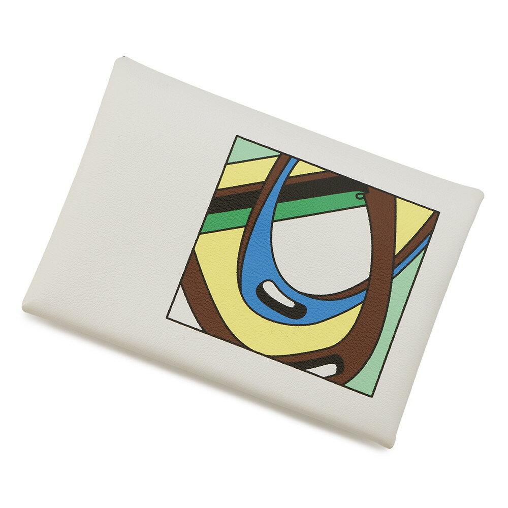 エルメス コインケース カルヴィ デュオ Selle en Desordres ナタ/マルチカラー/シルバー金具 スイフト..