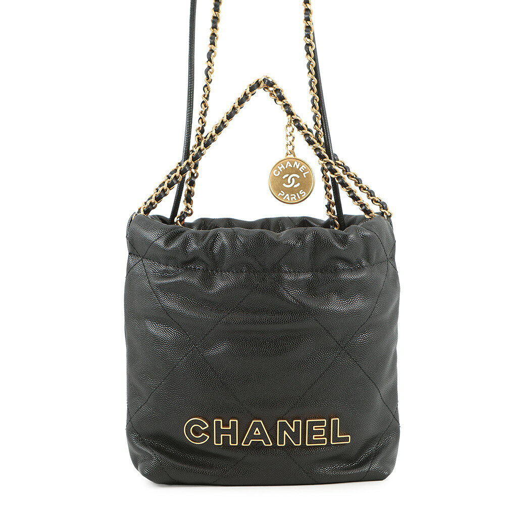 Rakuten - シャネル ハンドバッグ CHANEL 22 ミニ ココマーク キャビアスキン AS3980 CHANEL 2wayショルダー 黒 【安心保証】 【中古】 シャネル バッグ レディース CHANEL BAG