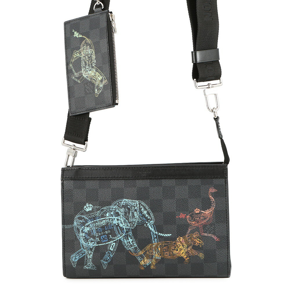Rakuten - ルイヴィトン ショルダーバッグ ダミエ・グラフィット ガストン・ウェラブルウォレット N64608 LOUIS VUITTON 黒 ブラック 【安心保証】 【中古】 ルイ・ヴィトン ダミエ バッグ LOUIS VUITTON BAG