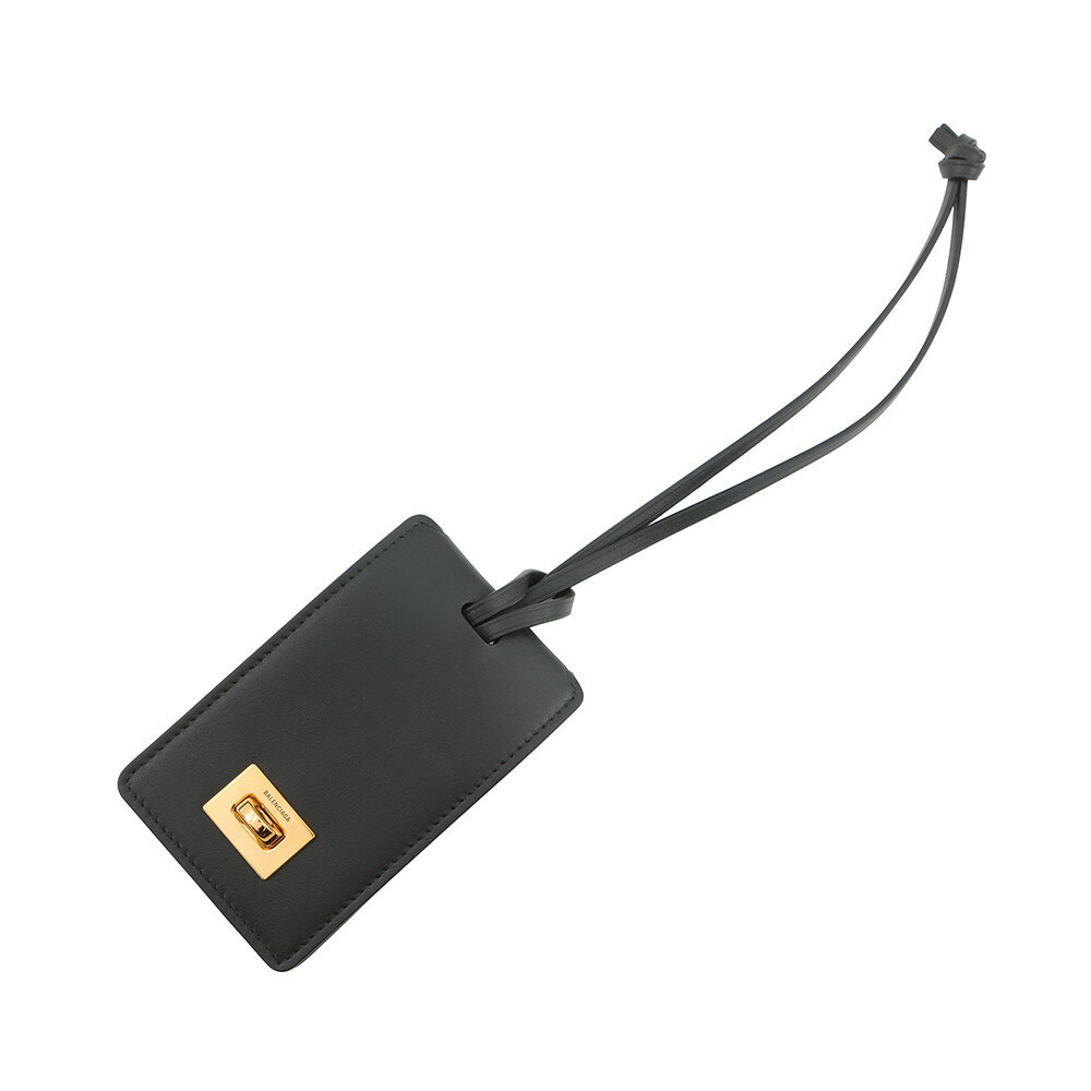 バレンシアガ バッグチャーム タグ キーリングチャーム レザー 8196402ABMB1000 BALENCIAGA 黒 【安心保証】 【中古】 バレンシアガ チャーム バレンシアガ BALENCIAGA