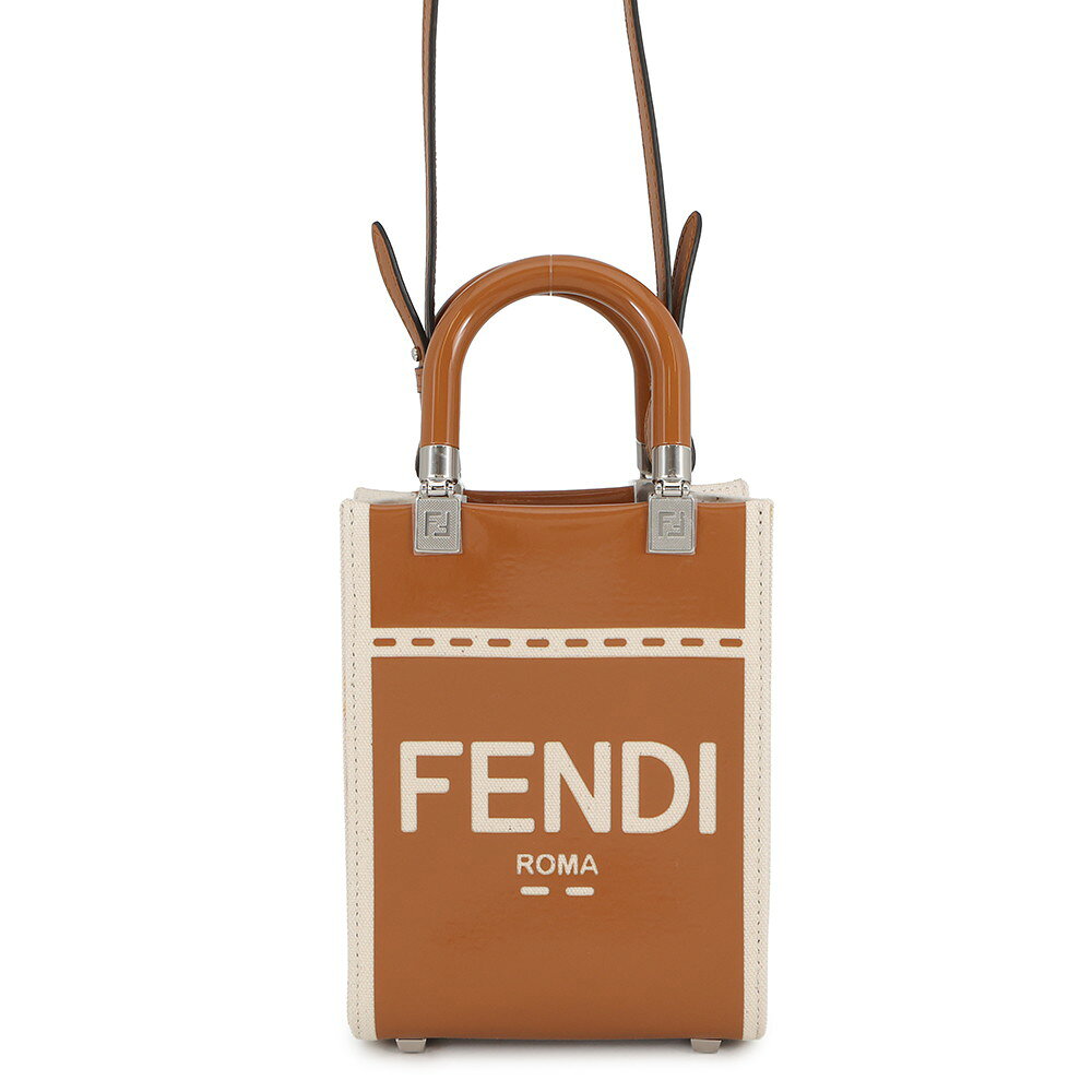 FENDI - フェンディ ハンドバッグ サンシャイン ショッパー ミニ キャンバス 8BS051 2wayショルダーバッグ 【安心保証】 【中古】 フェンディ バッグ レディース FENDI BAG