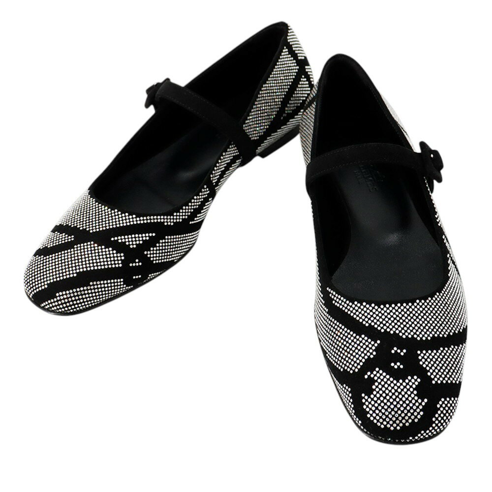 Rakuten - エルメス バレエシューズ ライト ラインストーン スエード レディースサイズ36 HERMES 靴 黒 【中古】 エルメス 靴 エルメス レディース HERMES