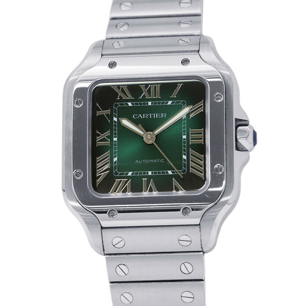 カルティエ サントス ドゥ カルティエ WSSA0061 Cartier 腕時計 グリーン文字盤 【安心保証】 【中古】 カルティエ サントス ドゥ カルティエ Cartier カルティエ 中古