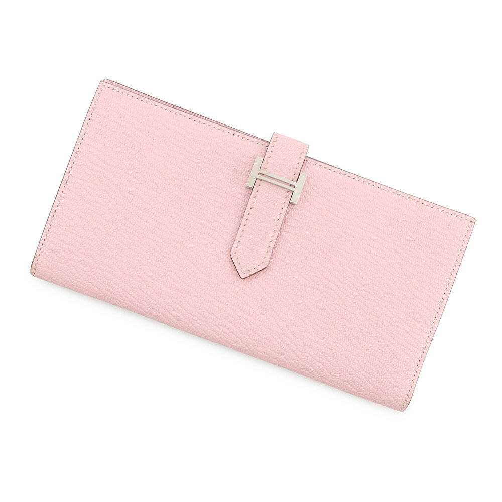 Rakuten - エルメス 長財布 ベアンスフレ ローズサクラ/シルバー金具 シェブルミゾル T刻印 財布 【安心保証】 【中古】 エルメス 財布 エルメス HERMES WALLET