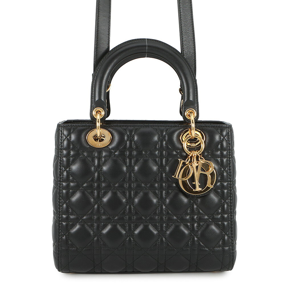クリスチャン・ディオール ハンドバッグ レディディオール カナージュ CAL44550 ミディアム Christian Dior バッグ 2wayショルダーバッグ 黒 【安心保証】 【中古】 クリスチャン・ディオール バッグ ディオール Christian Dior BAG
