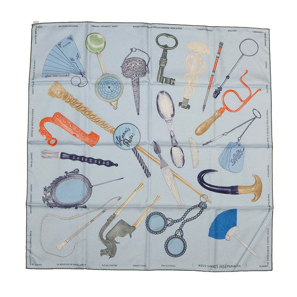 エルメス スカーフ カレ90 いつも一緒 Nous Sommes Inseparables HERMES 2024年秋冬 【中古】 エルメス スカーフ エルメス カレ HERMES SCARF