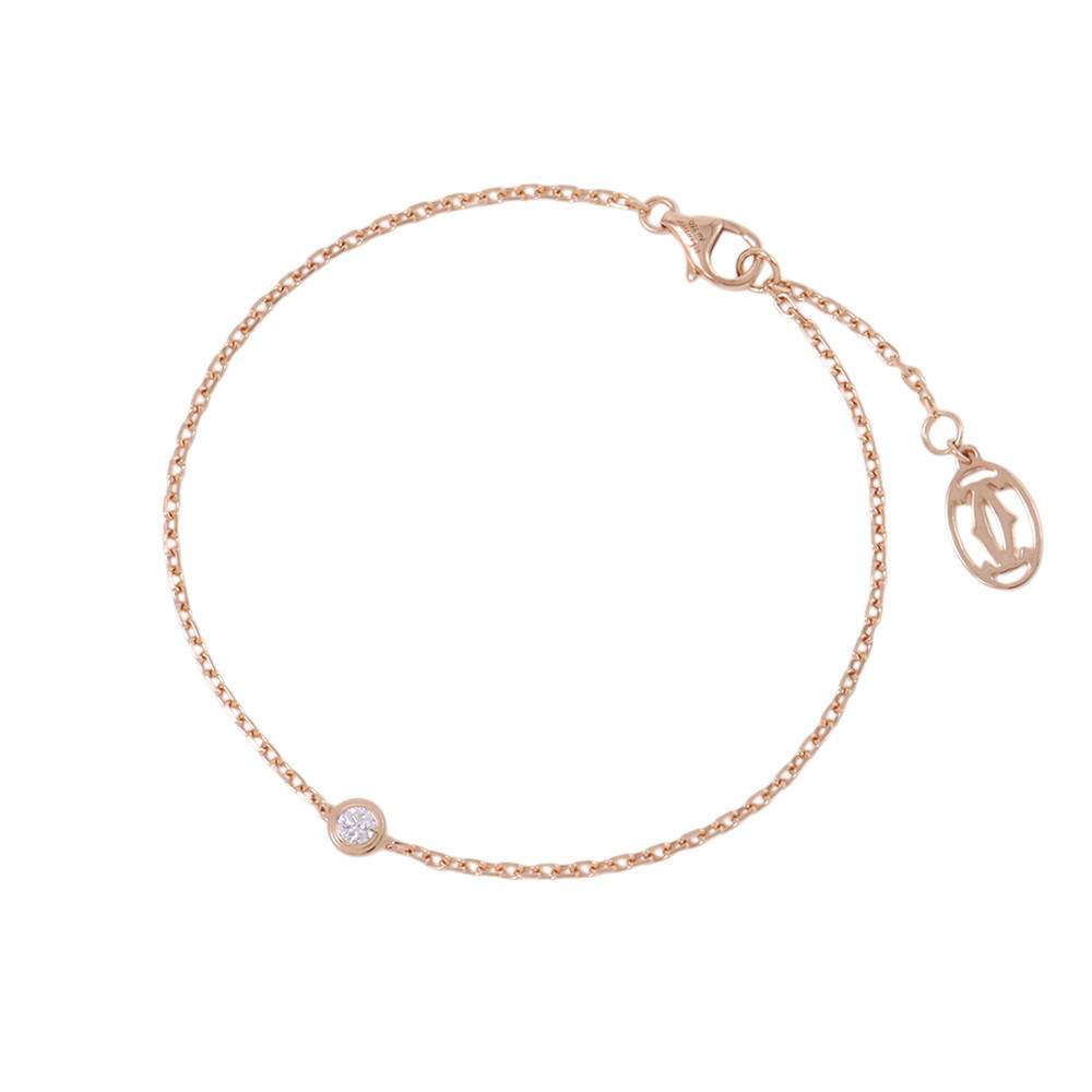 Rakuten - カルティエ ブレスレット ダムール SM スモールモデル ダイヤモンド 1P 0.09ct K18PGピンクゴールド B6040300 Cartier 【安心保証】 【中古】 カルティエ ダムール ダイヤモンド Cartier 中古