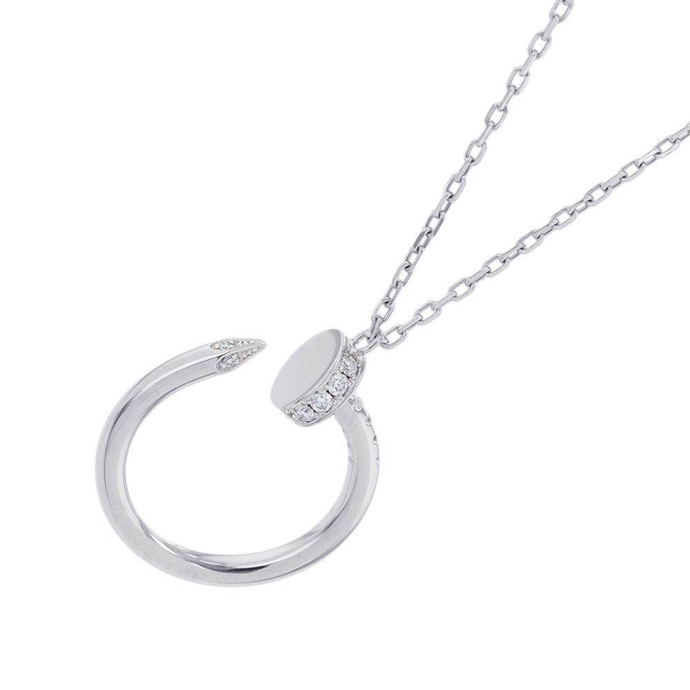 樂天商城 - カルティエ ネックレス ジュスト アン クル ペンダント ダイヤモンド 14P 計0.12ct K18WGホワイトゴールド B7224891 Cartier 【安心保証】 【中古】 カルティエ ジュスト アンクル ダイヤモンド Cartier 中古