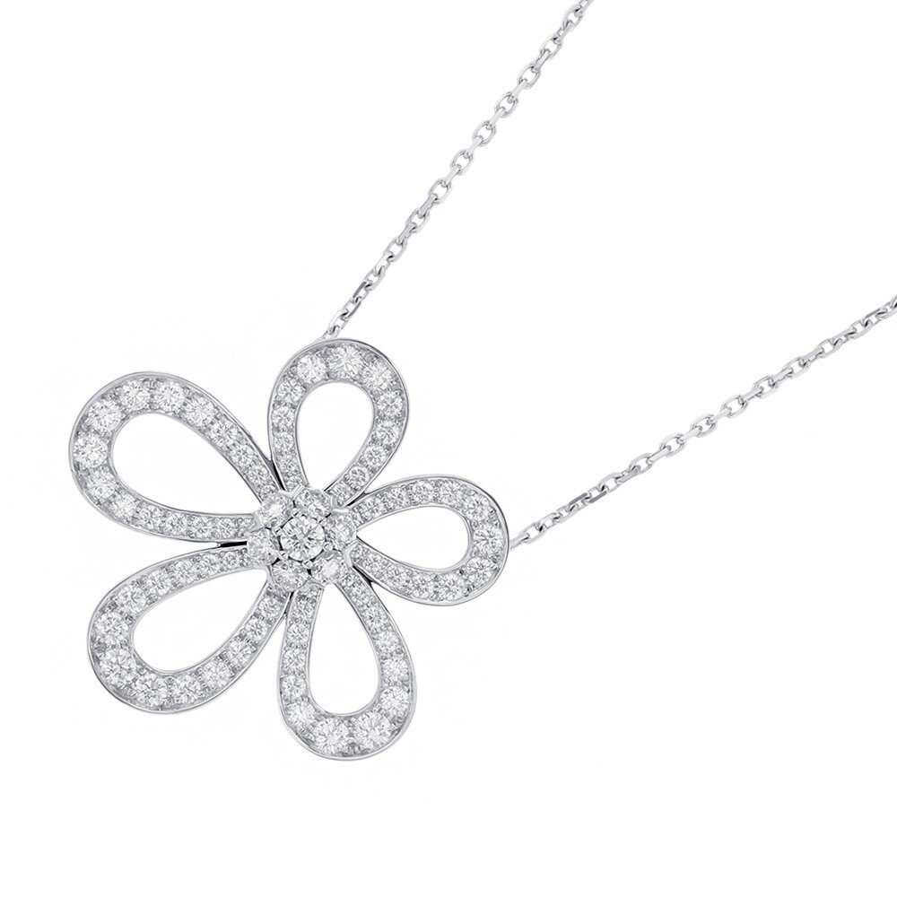 乐天商城 - ヴァンクリーフ&アーペル ネックレス フラワーレース ペンダント ダイヤモンド 78P 計2.37ct K18WGホワイトゴールド VCARP05200 【安心保証】 【中古】 ヴァンクリーフ&アーペル フラワー レース ダイヤモンド Van Cleef & Arpels ヴァンクリ 中古