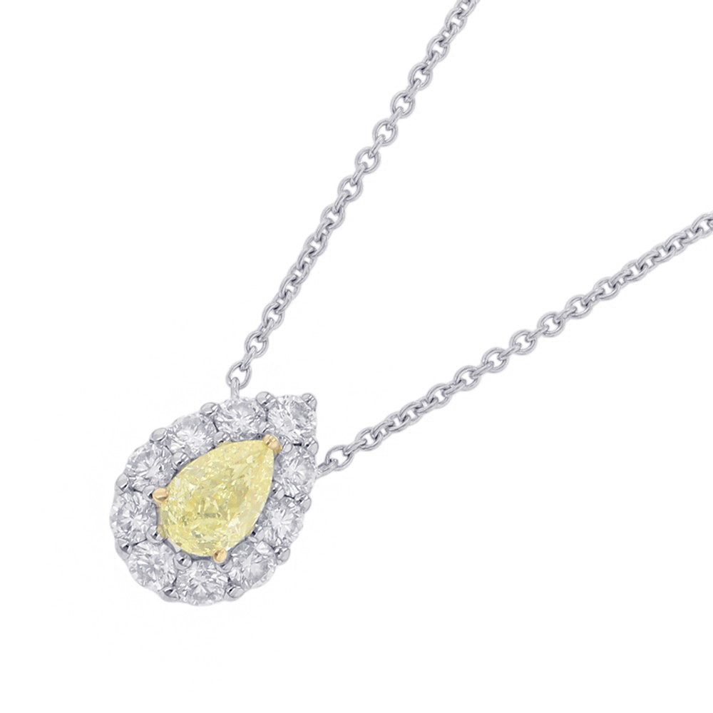 Rakuten - グラフ ネックレス アイコン ペアシェイプ ペンダント ファンシーイエローダイヤ 1P 0.50ct/ダイヤ K18WG/K18YG RGP845 GIA鑑定書付き 【安心保証】 【中古】 グラフ アイコン イエロー ダイヤモンド GRAFF ホワイトゴールド イエローゴールド 中古