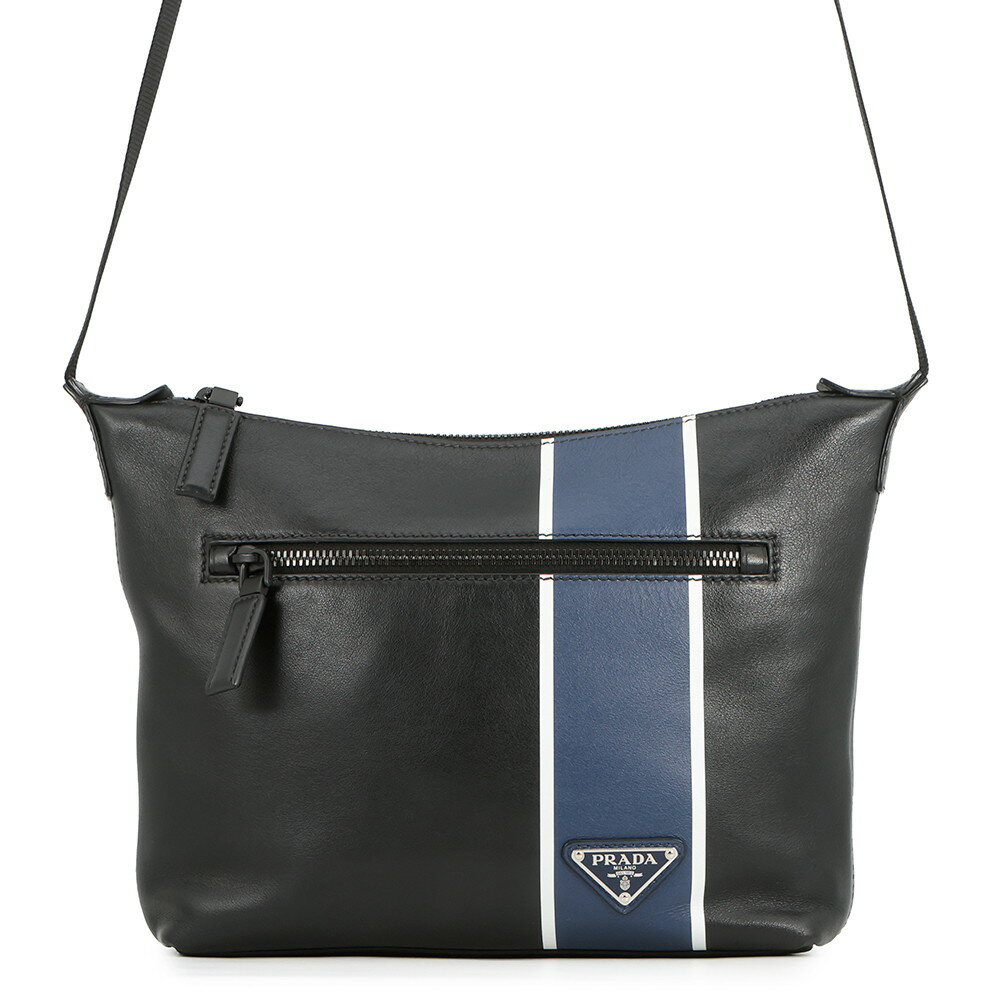 乐天商城 - プラダ ショルダーバッグ トライアングルロゴ レザー 2VH078 PRADA 黒 【安心保証】 【中古】 プラダ バッグ PRADA BAG