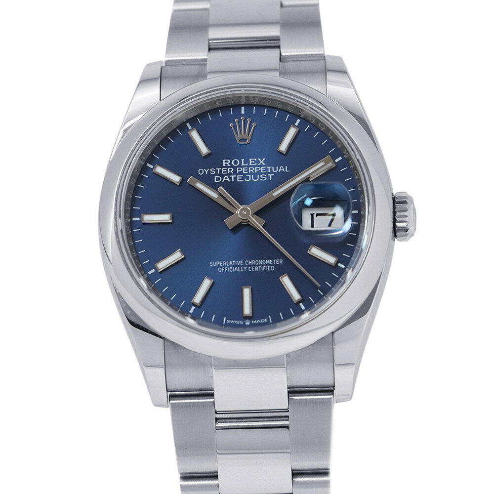 乐天商城 - ロレックス デイトジャスト36 126200 ROLEX 腕時計 ブライトブルー文字盤 【安心保証】 【中古】 ロレックス デイトジャスト ROLEX ロレックス 中古