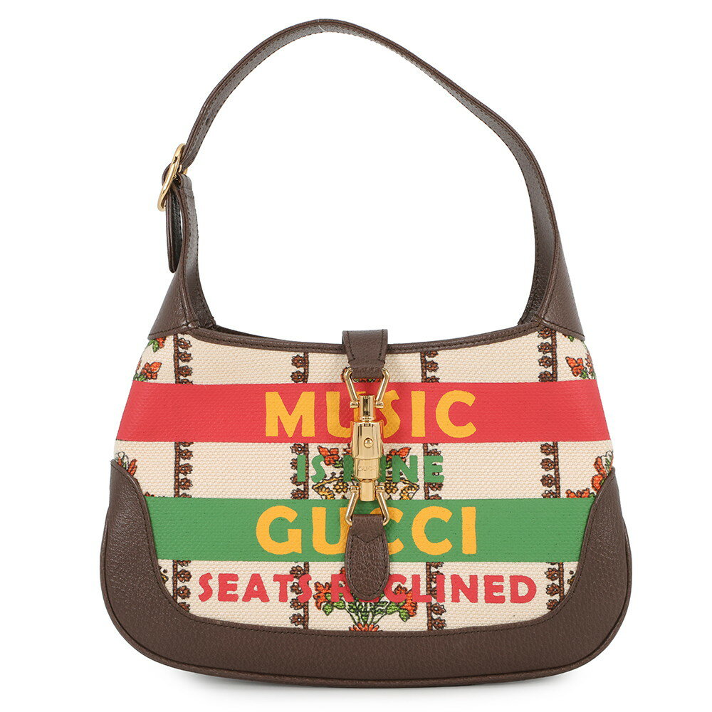 乐天商城 - グッチ ショルダーバッグ ジャッキー 1961 スモール MUSIC IS MINE キャンバス/レザー 636706 GUCCI 【安心保証】 【中古】 グッチ バッグ レディース GUCCI BAG