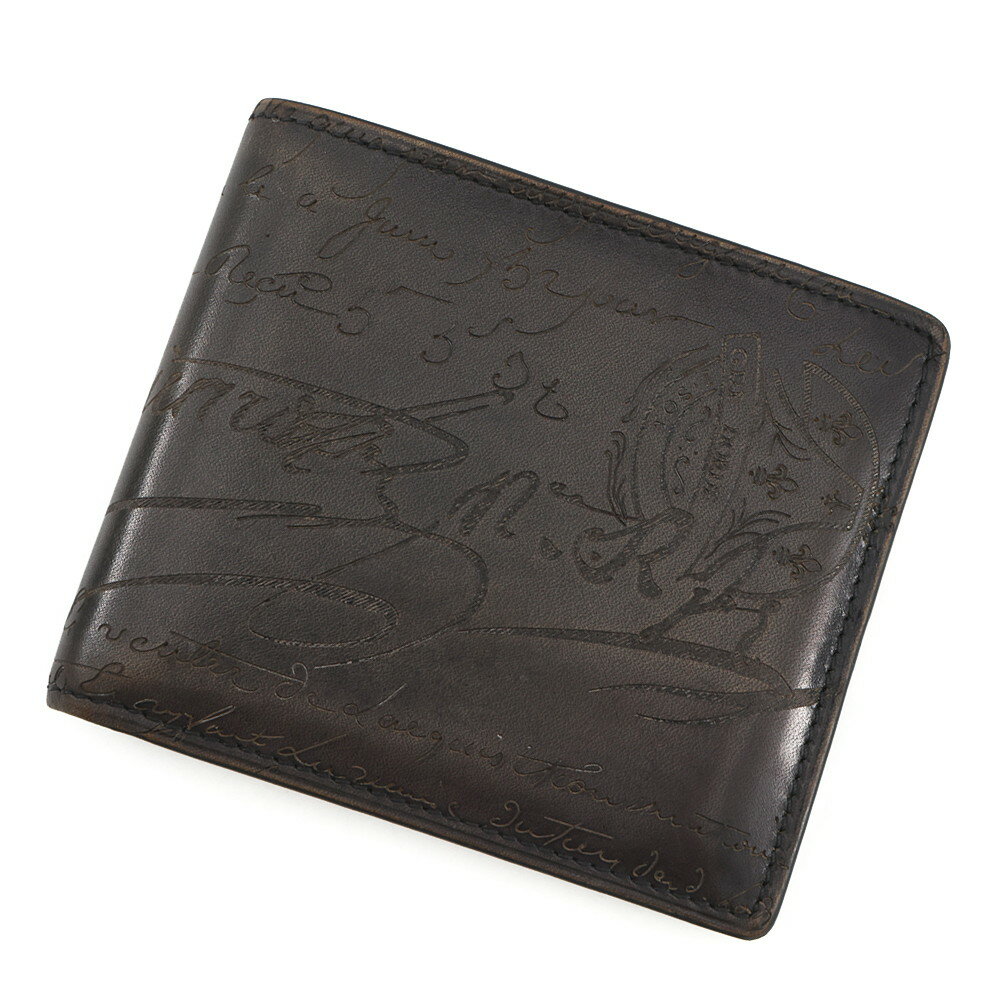 乐天商城 - ベルルッティ 二つ折り財布 カリグラフィ レザー Berluti 【安心保証】 【中古】 ベルルッティ 財布 メンズ Berluti WALLET