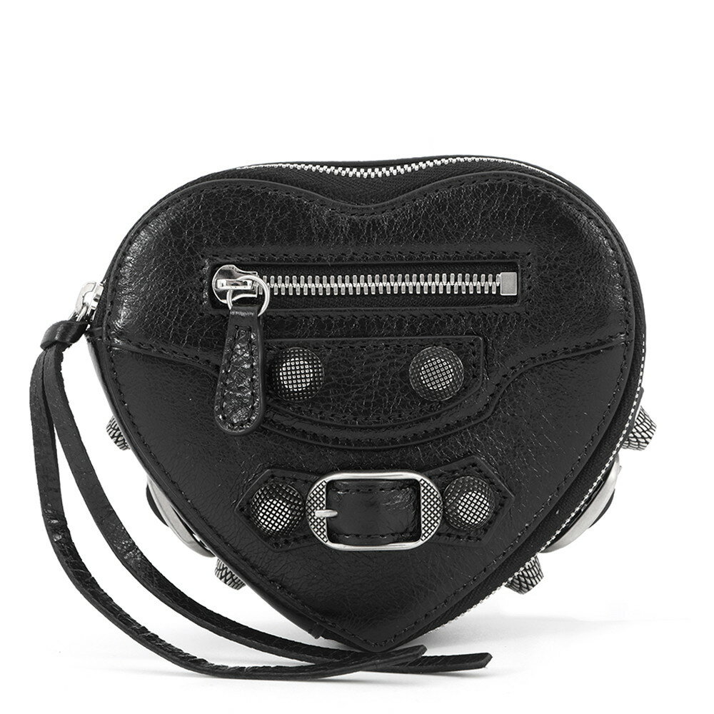 樂天商城 - バレンシアガ ポーチ ルカゴール ハートポーチ レザー 771674 BALENCIAGA 黒 小物入れ 【安心保証】 【中古】 バレンシアガ ポーチ BALENCIAGA POACH