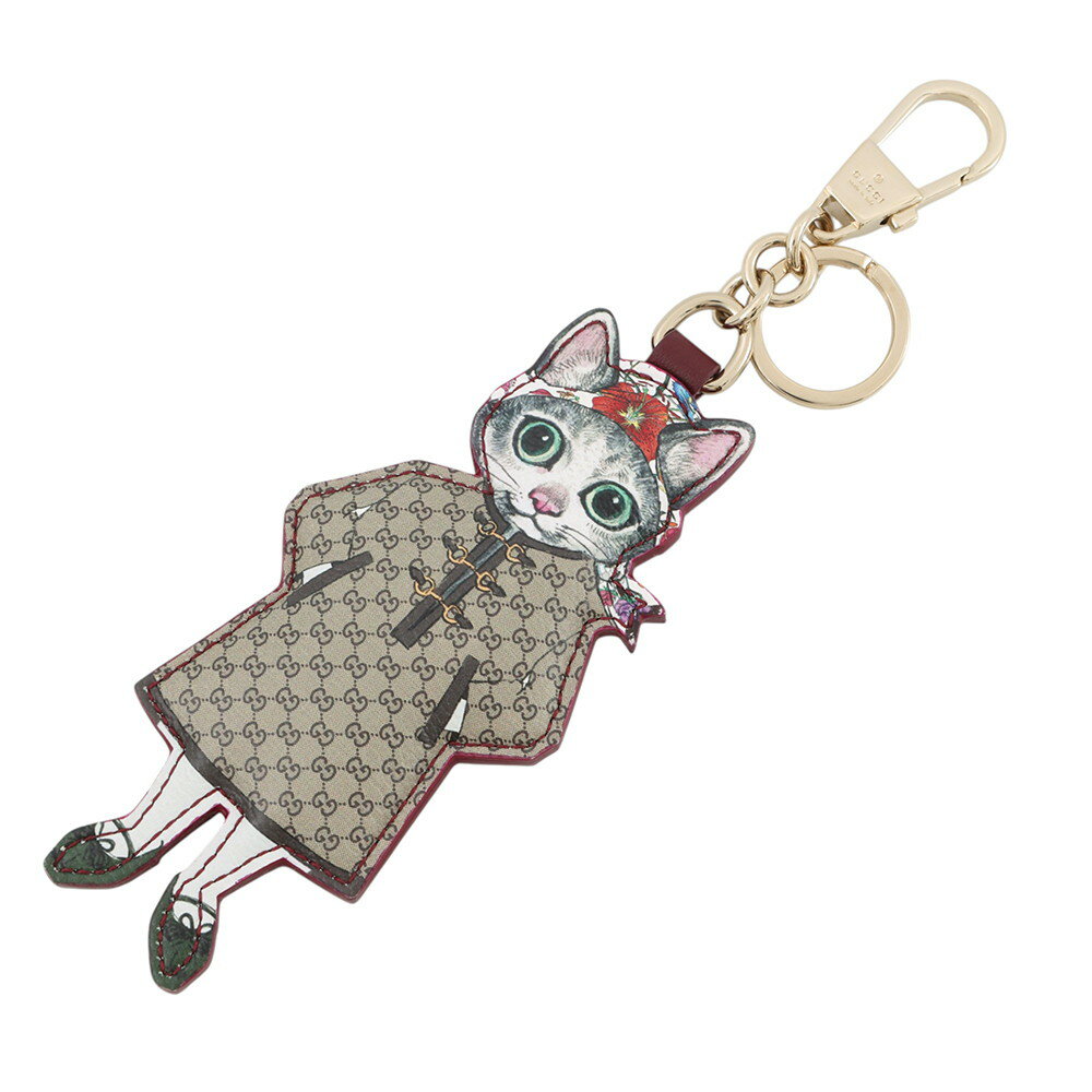 gucci///////////////\\\\\\\\\\\\\\\\\\\\\\\\\\\\\\\' - グッチ バッグチャーム ヒグチユウコ キャット GGスプリーム 844246 GUCCI キーホルダー 日本限定 猫 【安心保証】 【中古】 グッチ バッグチャーム GUCCI
