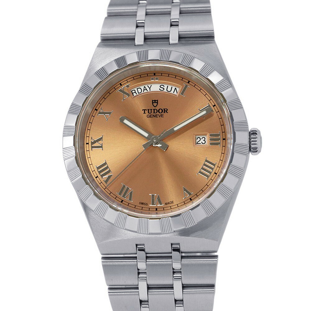 チュードル ロイヤル デイデイト 28600 TUDOR チューダー 腕時計 サーモンピンク文字盤 【安心保証】 【中古】 チュードル ロイヤル デイデイト TUDOR チュードル 中古