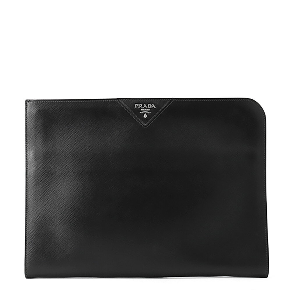プラダ クラッチバッグ ドキュメントケース サフィアーノ レザー 2VN003 PRADA バッグ メンズ 黒 【安心保証】 【中古】 プラダ バッグ PRADA BAG