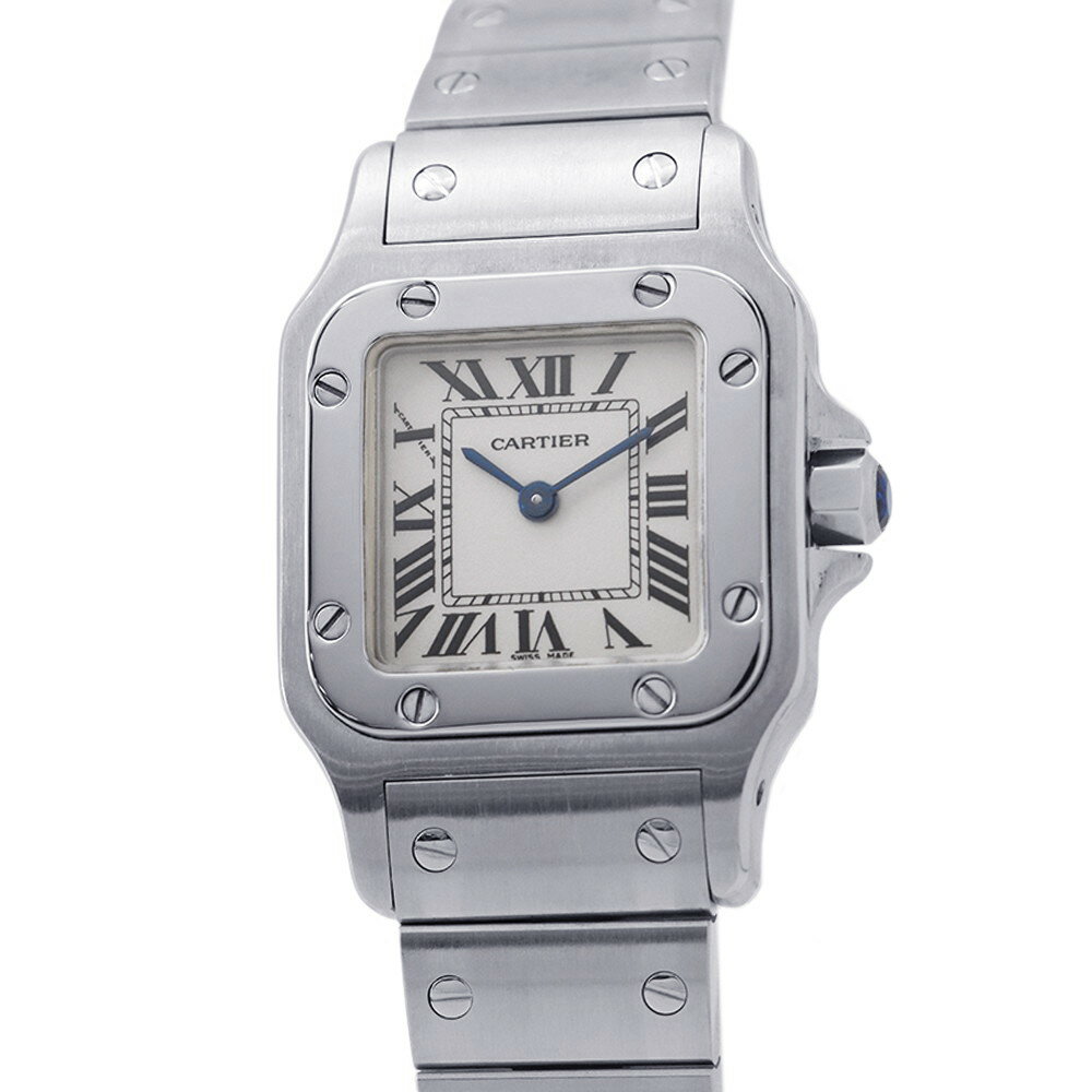 カルティエ サントスガルベ SM W20056D6 Cartier 腕時計 ウォッチ クォーツ 白文字盤 【安心保証】 【中古】 カルティエ サントス Cartier カルティエ