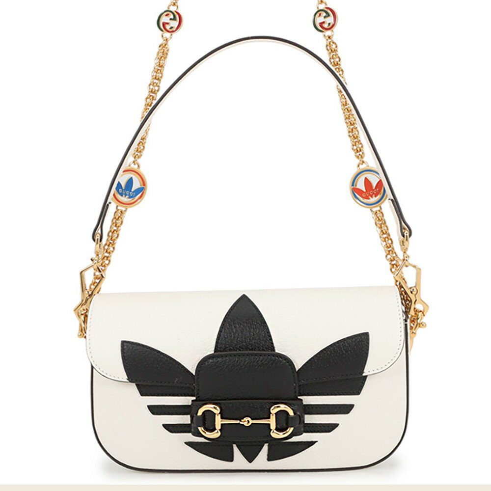 gucci///////////////\\\' - グッチ チェーンショルダーバッグ アディダスコラボ ホースビット1955 スモール 722009 GUCCI adidas 2way 白 黒 【安心保証】 【中古】 グッチ バッグ レディース GUCCI BAG