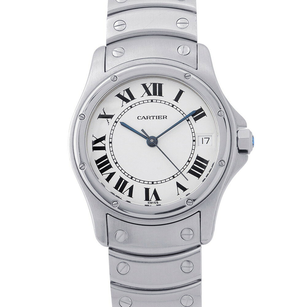 カルティエ サントス ロンド LM W20026K1 Cartier 腕時計 白文字盤 【安心保証】 【中古】 カルティエ サントス ロンド Cartier カルティエ 中古