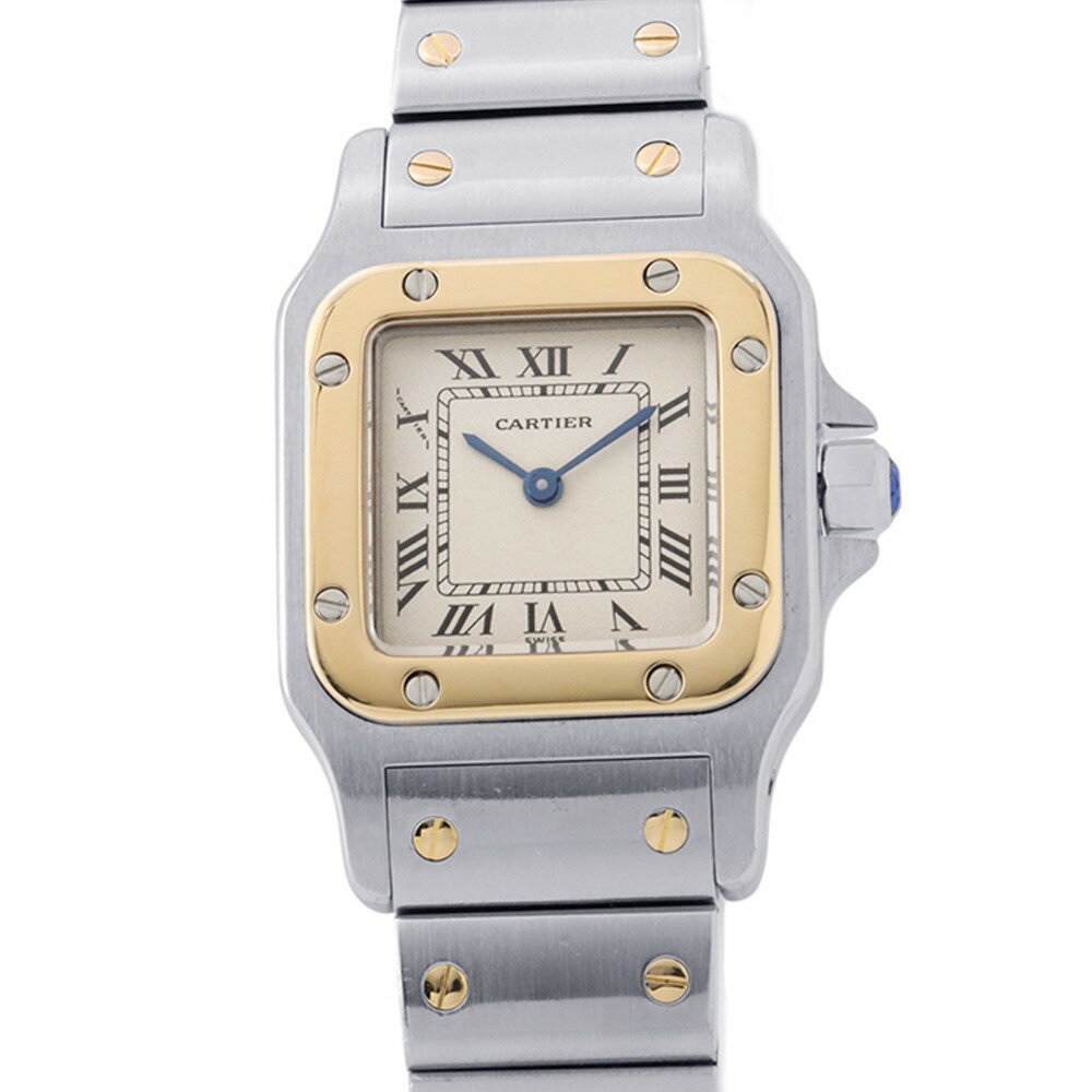カルティエ サントスガルベ SM W20012C4 Cartier 腕時計 ウォッチ クォーツ アイボリー文字盤 【安心保証】 【中古】 カルティエ サントス Cartier カルティエ