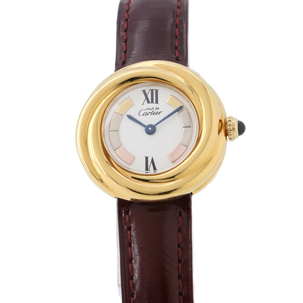 カルティエ マストトリニティ ヴェルメイユ W1010644 Cartier 腕時計 白文字盤 クォーツ 【安心保証】 【中古】 カルティエ マストトリニティ Cartier カルティエ 中古