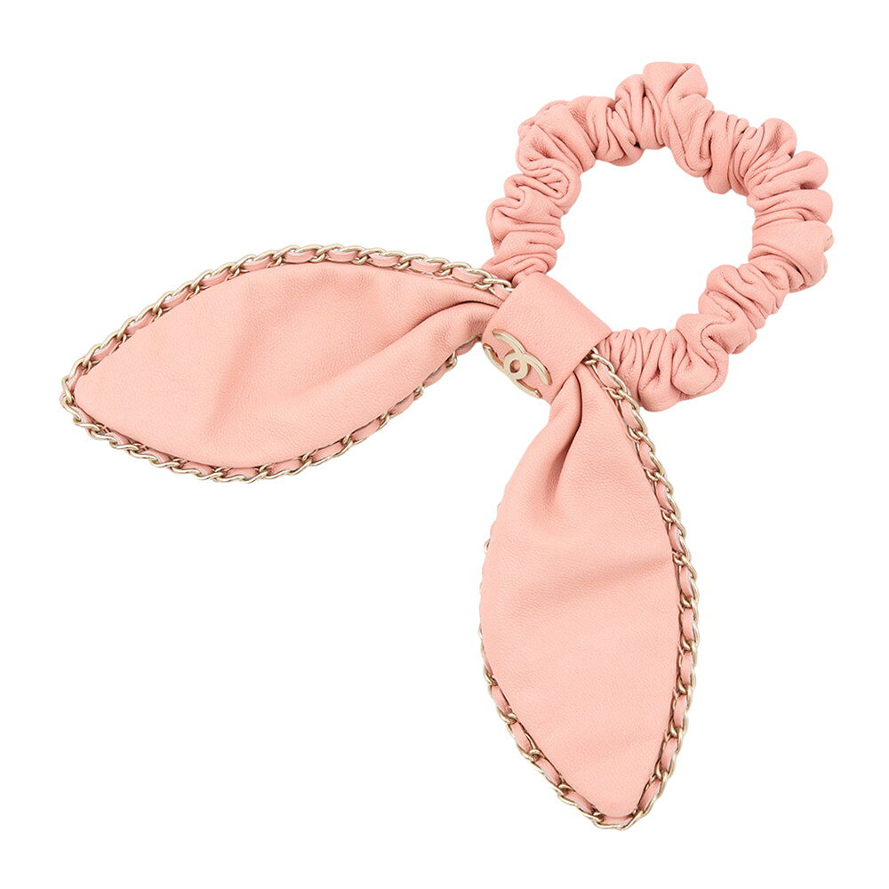 シャネル シュシュ ヘアーアクセサリー ココマーク シュシュ リボン レザー CHANEL 雑貨 【安心保証】 【中古】 シャネル ヘアアクセサリー シャネル リボン CHANEL