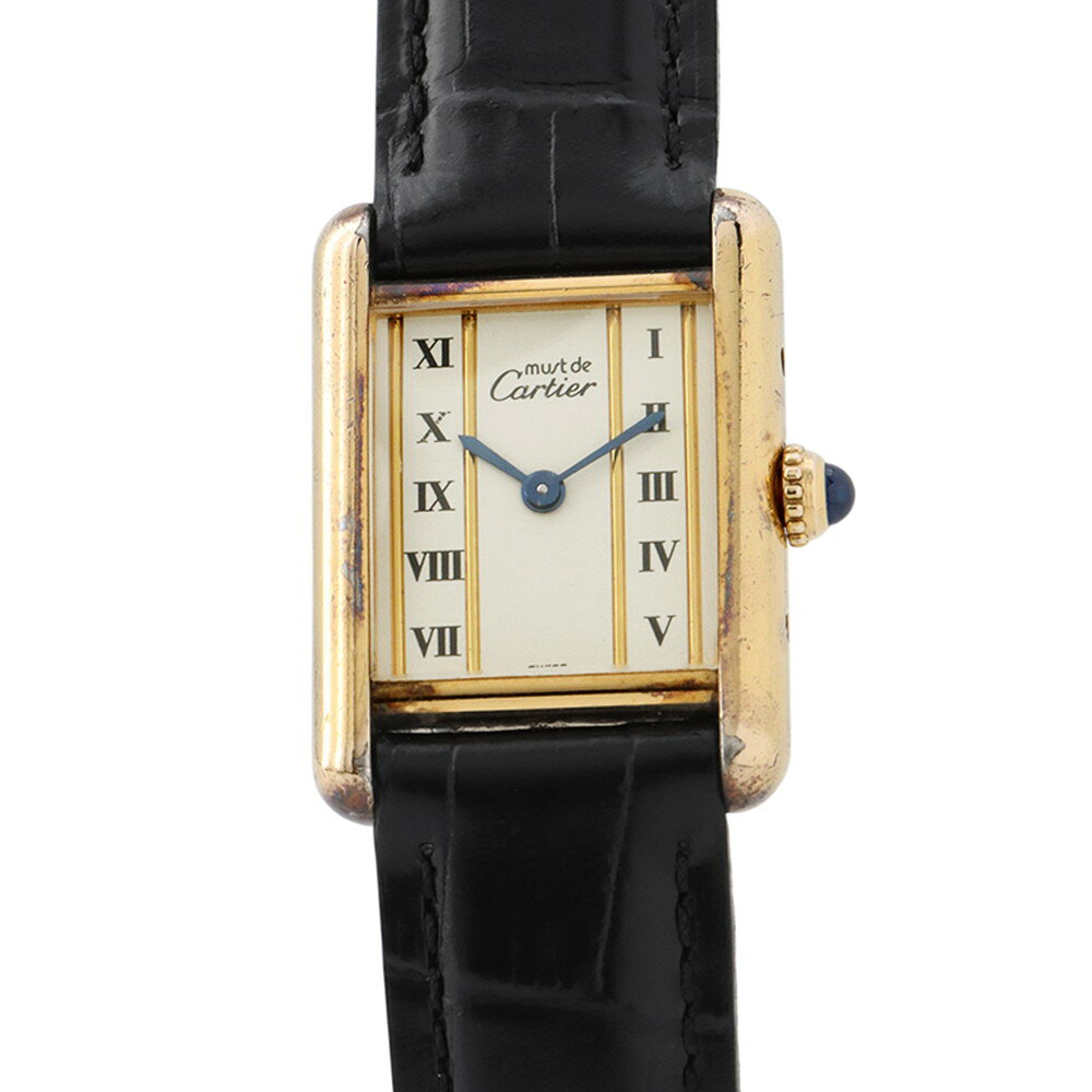 カルティエ マストタンク SM ヴェルメイユ W1003053 Cartier 腕時計 アイボリー文字盤 ヴィンテージ 【安心保証】 【中古】 カルティエ マストタンク Cartier カルティエ 中古