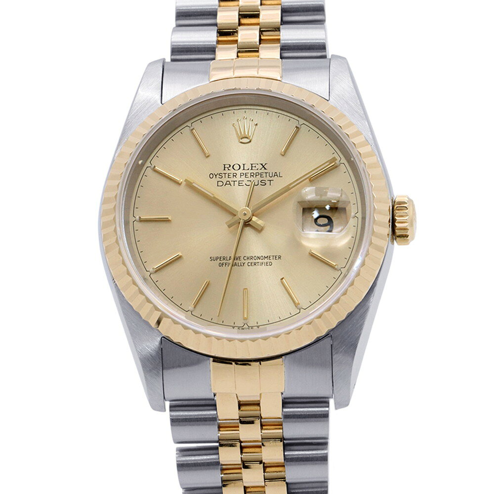 ロレックス デイトジャスト X番 SS/K18YG 16233 ROLEX 腕時計 シャンパン文字盤 【安心保証】 【中古】 ロレックス デイトジャスト ROLEX ロレックス 中古