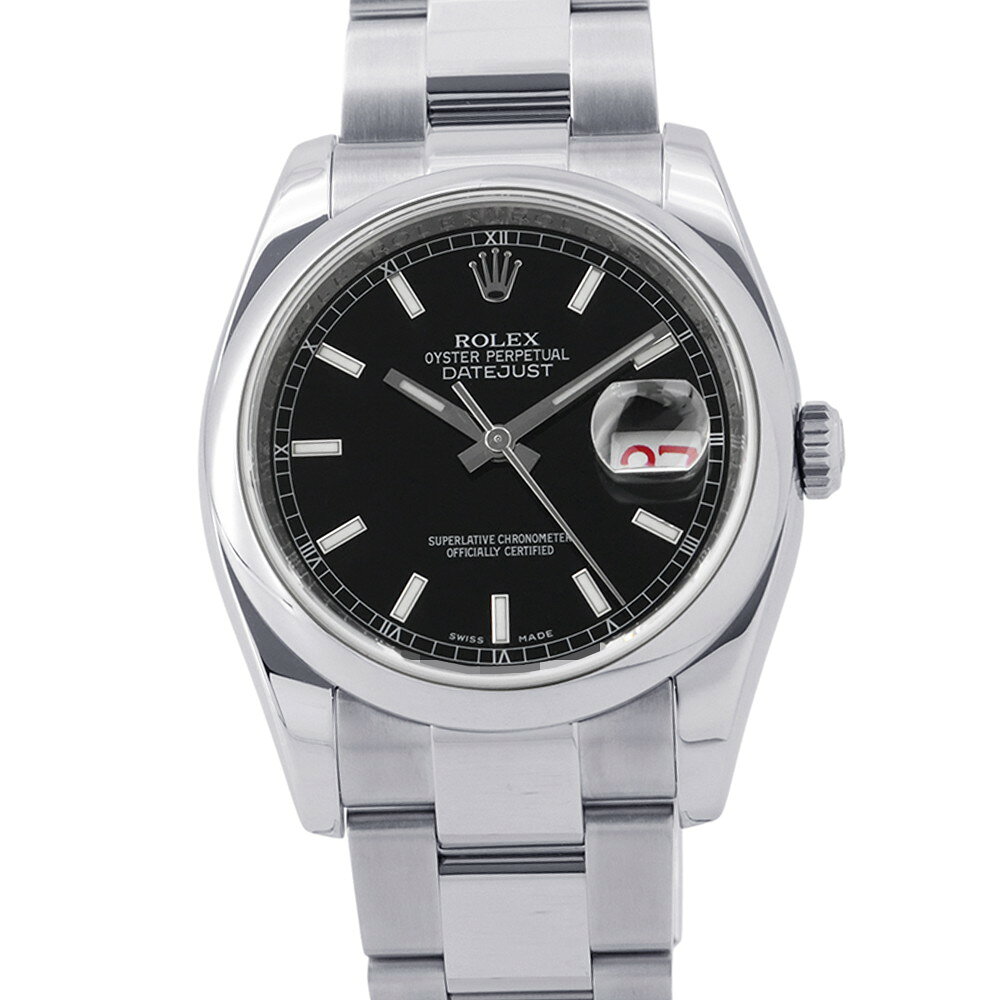 ロレックス デイトジャスト36 M番 116200 ROLEX 腕時計 黒文字盤 【安心保証】 【中古】 ロレックス デイトジャスト ROLEX ロレックス 中古