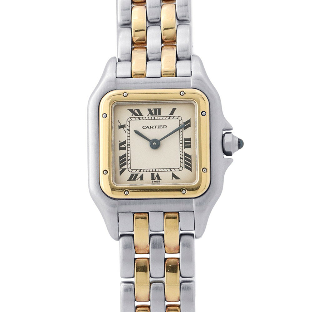 カルティエ パンテール 2ロウ SM 84083242 Cartier 腕時計 アイボリー文字盤 クォーツ ヴィンテージ 【安心保証】 【中古】 カルティエ パンテール Cartier カルティエ 中古