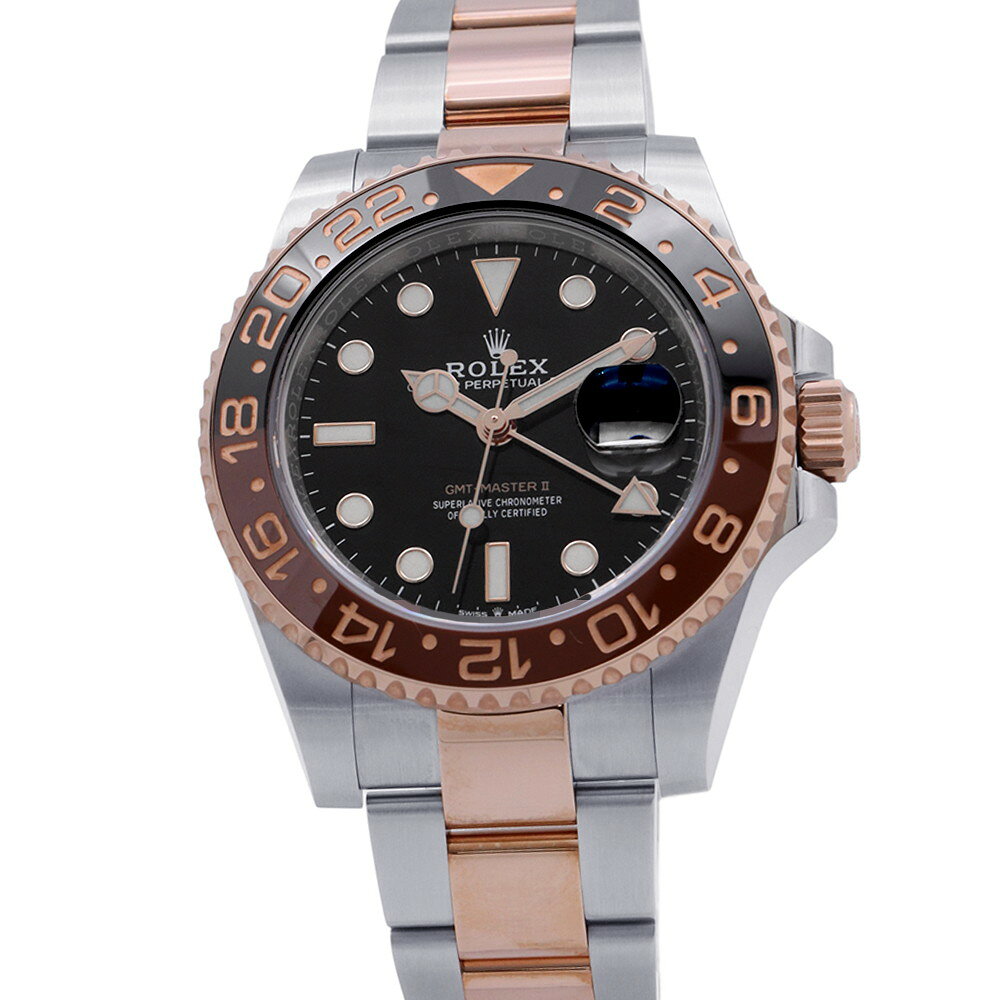 ロレックス GMTマスター2 デイト SS/K18PG 126711CHNR ROLEX 腕時計 エバーローズゴールド 黒文字盤 【安心保証】 【中古】 ロレックス GMTマスター ROLEX ロレックス 中古