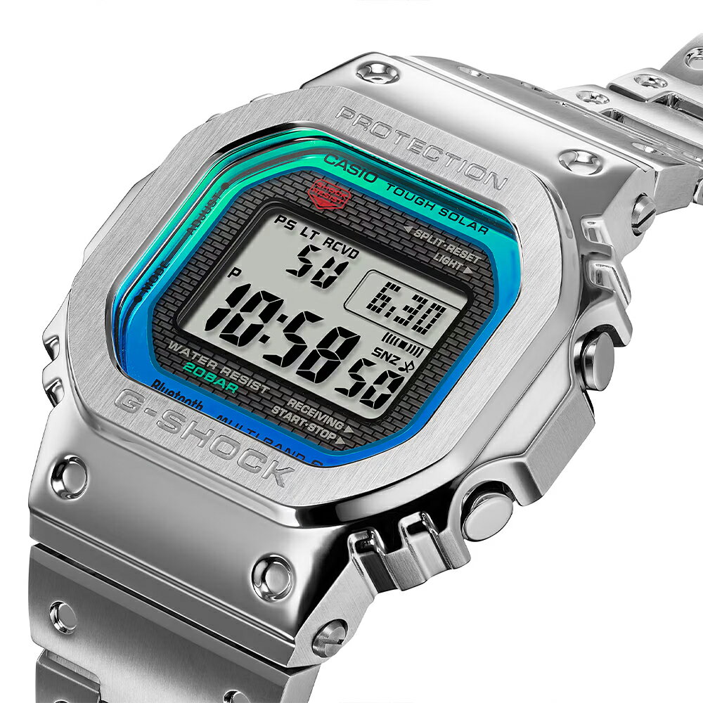 G-SHOCK ジーショック FULL METAL GMW-B5000PC-1JF 43mm 43ミリ メンズ 腕時計 メンズ腕時計 正規品 ブランド ビジネス Gショック シルバー ブルー カシオ 5000SERIES フルメタル 送料無料