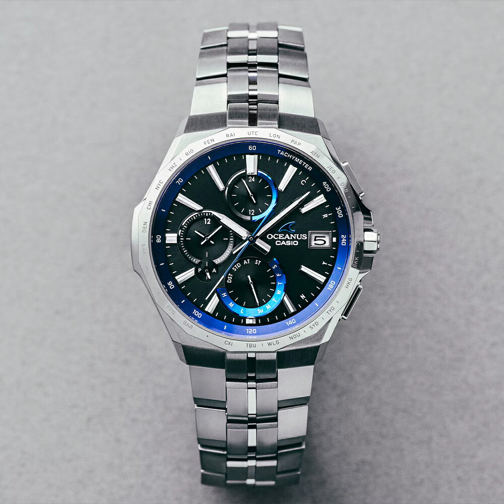 ＼全品2,000円OFFクーポン配布中／カシオ オシアナス マンタ OCW-S5000-1AJF 42mm 42ミリ メンズ 腕時計 メンズ腕時計 正規品 ブランド ビジネス ソーラー ブラック 黒 黒色 CASIO OCEANUS Manta S5000Series 送料無料