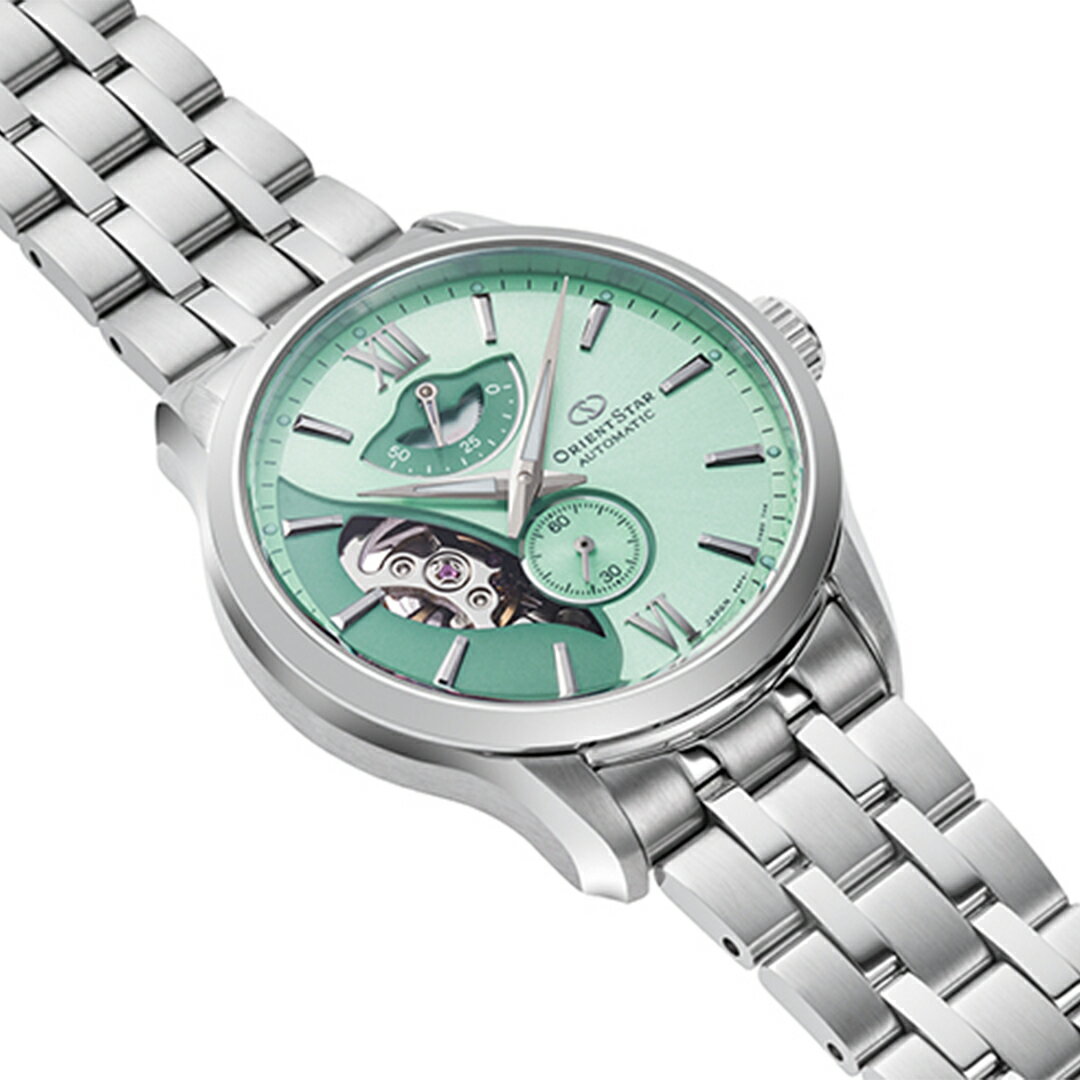 ＼全品2,000円OFFクーポン 〜11(火)1:59まで／◎ポイント10倍◎【日本限定400本】オリエントスター コンテンポラリー RK-AV0B12E 41ミリ メンズ 腕時計 正規品 グリーン ミントグリーン 緑 緑色 スケルトン セミスケルトン 送料無料 限定モデル カーフ替えバンド付