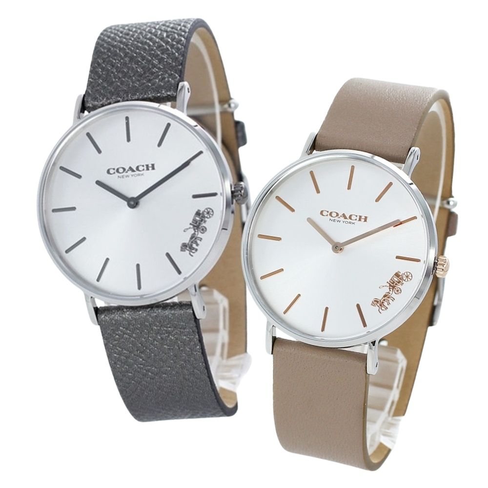 プレゼント コーチ ペアウォッチ ペア カップル お揃い シンプル 腕時計 手表 グレー ブラウンレザーベルト 結婚祝い 贈り物 ペア 両親 結婚記念日 メンズ レディース ペアギフト おしゃれ ブランド腕時計 記念品 記念日 サプライズ 誕生日プレゼント