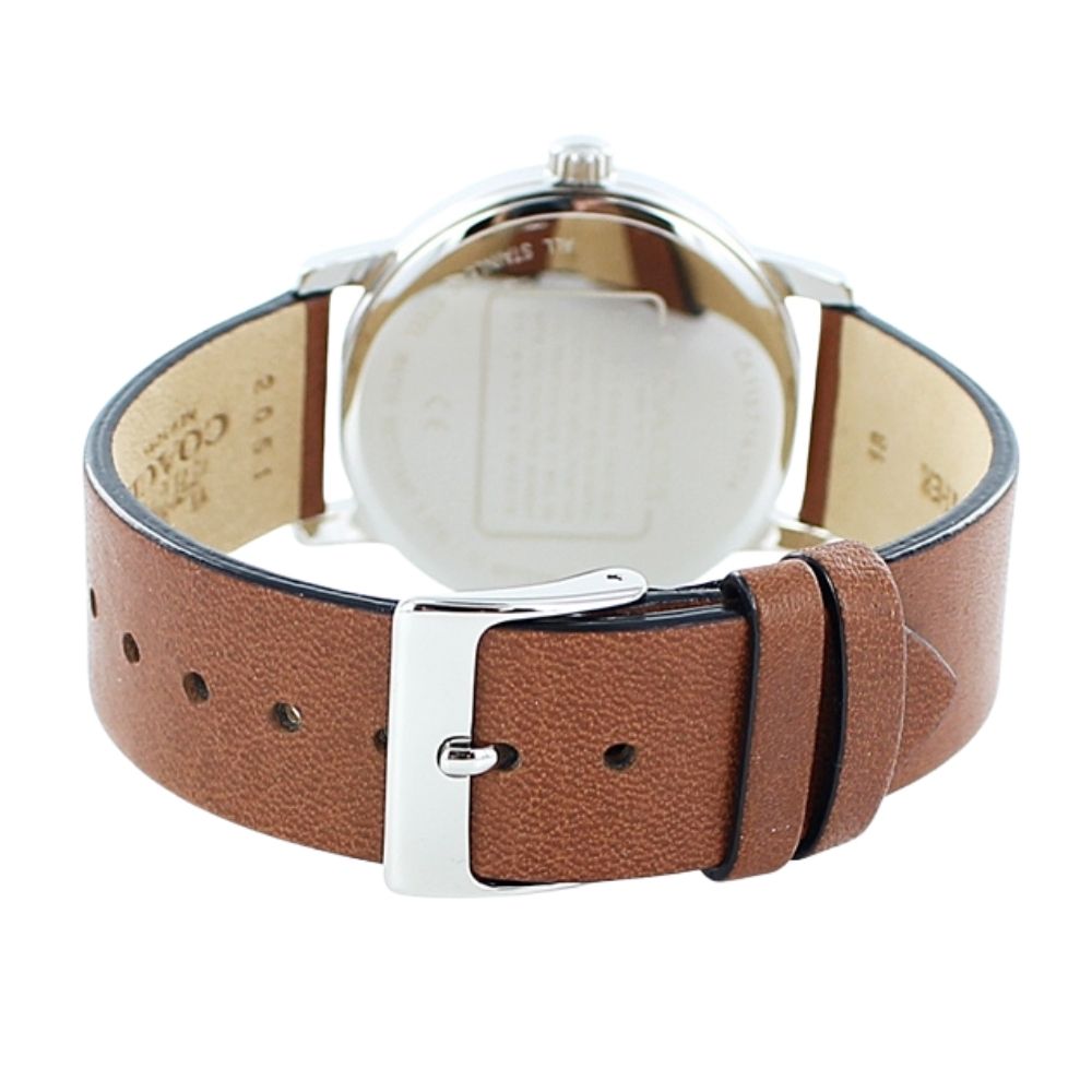 コーチ 時計 レディース ボーイズサイズ 腕時計 手表 Grand グランド シルバー ブラウン レザー 革 こーち 可愛い おしゃれ サプライズ ファッション アクセサリー 記念日 彼女 妻 奥さん 恋人 好きな人 誕生日プレゼント 成人 卒業 入学