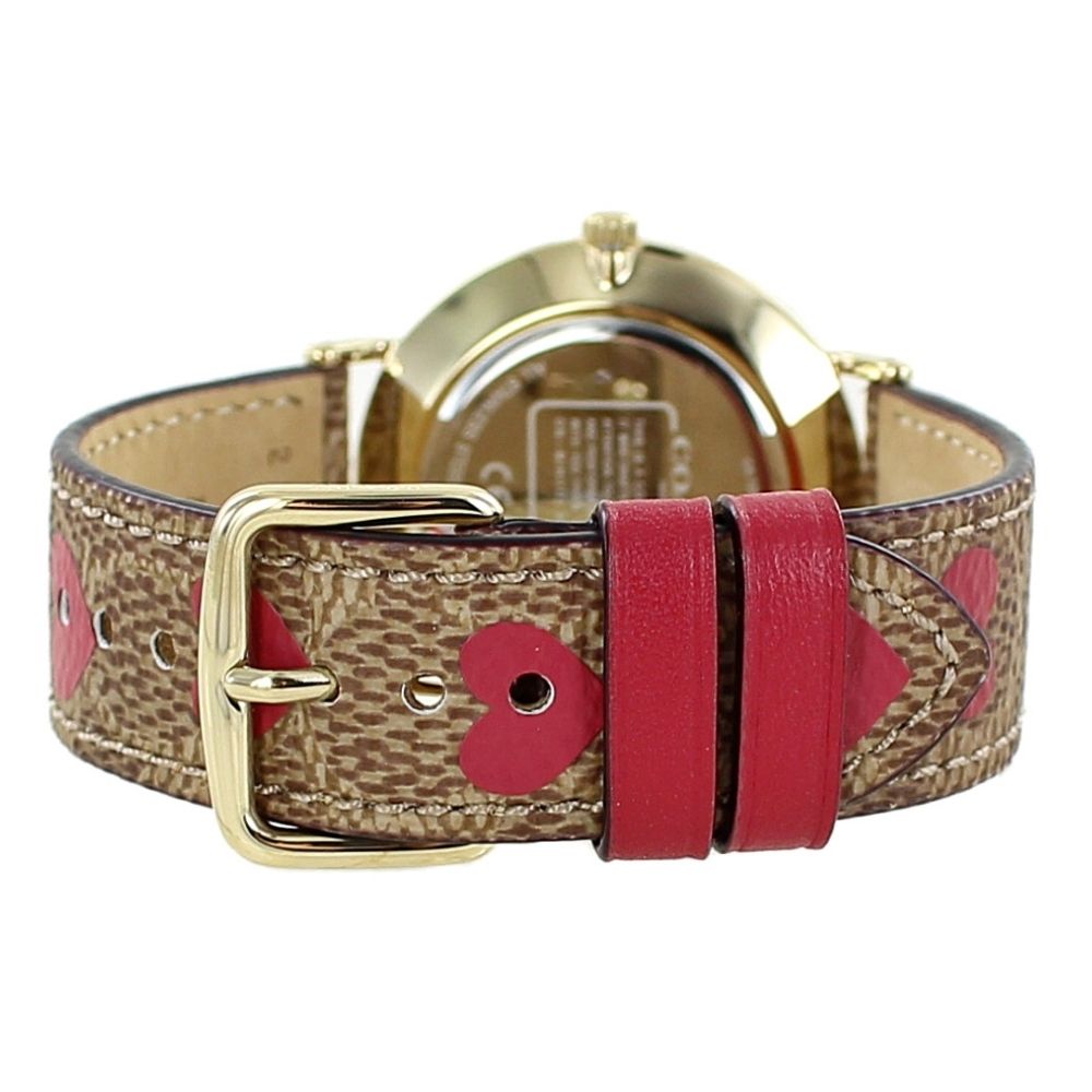 コーチ 腕時計 レディース かわいい ペリー ハート シンプル ブラウン レザー ベルト 女性 誕生日 退職祝い 結婚記念日 プレゼント 妻 時計 おしゃれ レディースファッション メンズ ユニセックス 通勤 通学 COACH 時計 コーチ時計 誕生日プレゼント 成人 卒業 入学